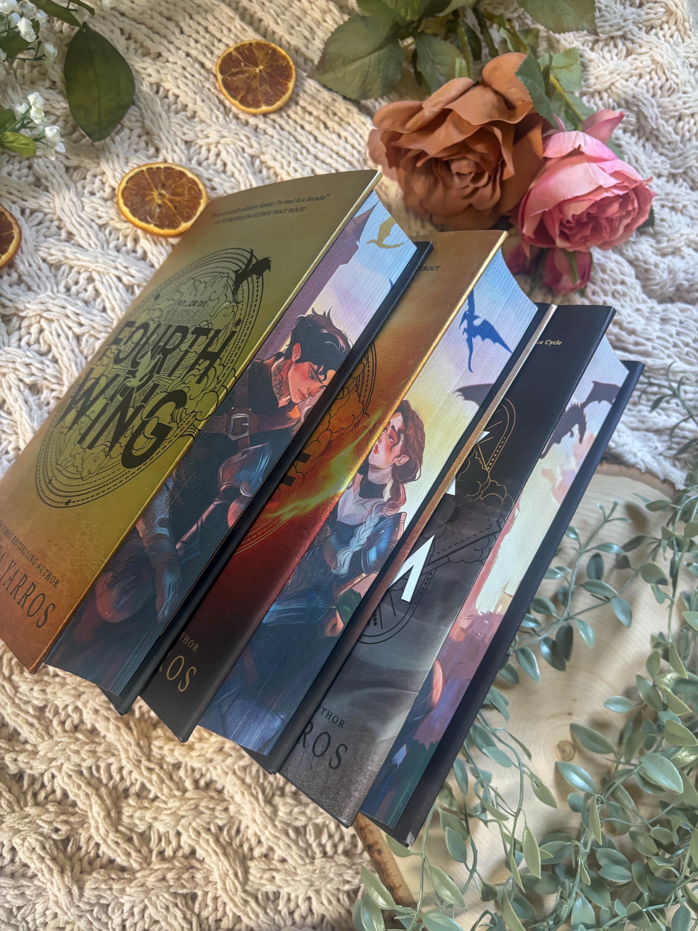 Fourth Wing, Iron Flame, Onyx Storm by Rebecca Yarros Custom Designed Special Edition Book with Digitally Printed Fore Edges