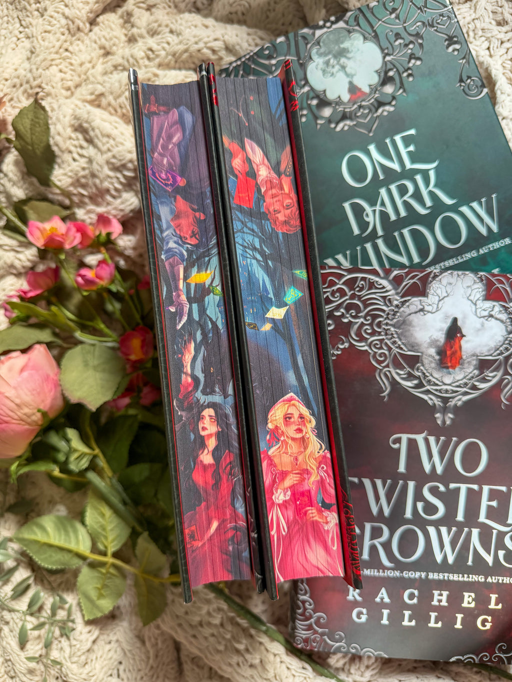 One Dark Window and Two Twisted Crowns by Rachel Gillig - Sprayed edges set